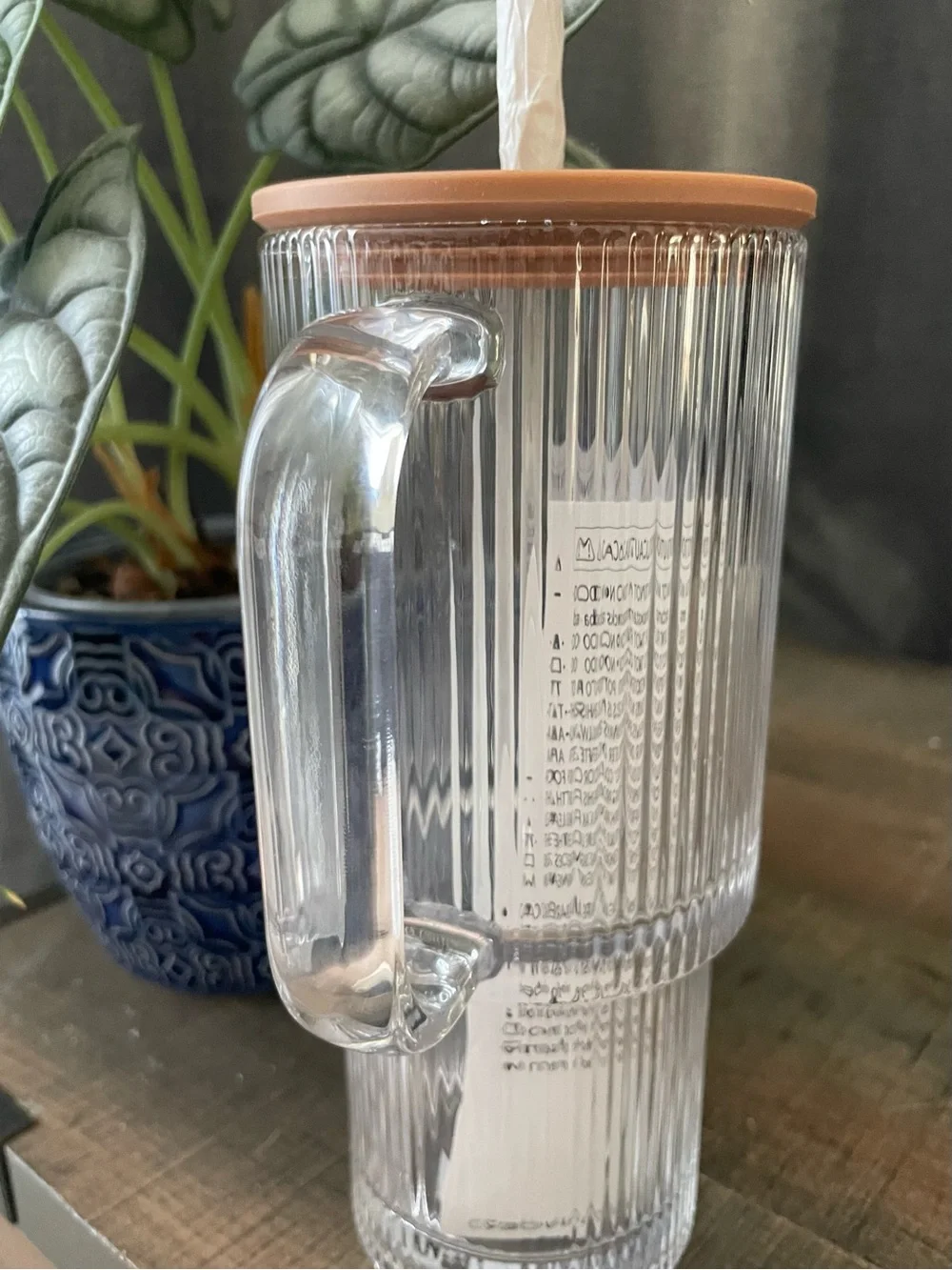 🍂Fall 2026 Starbucks Clear Ribbed Glass tumbler with Tan Lid